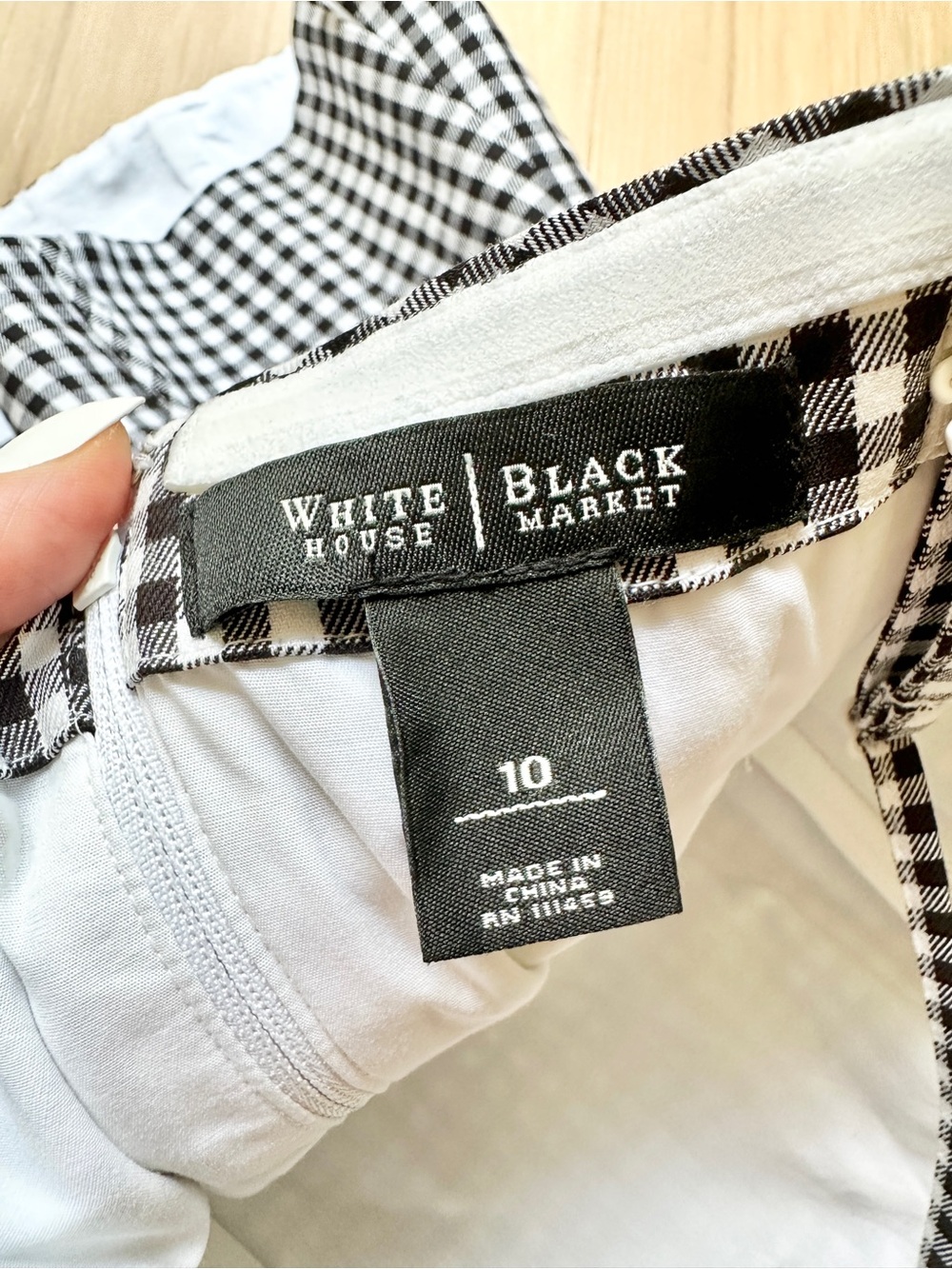 White House Black Market 10 Gingham Corset Top Bustier Bodice Removable Strap - Picture 7 of 8